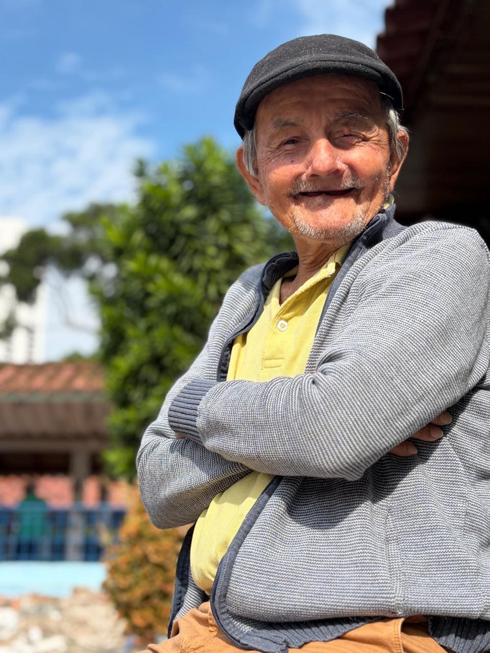 Abuelos de la fundación en el jardín